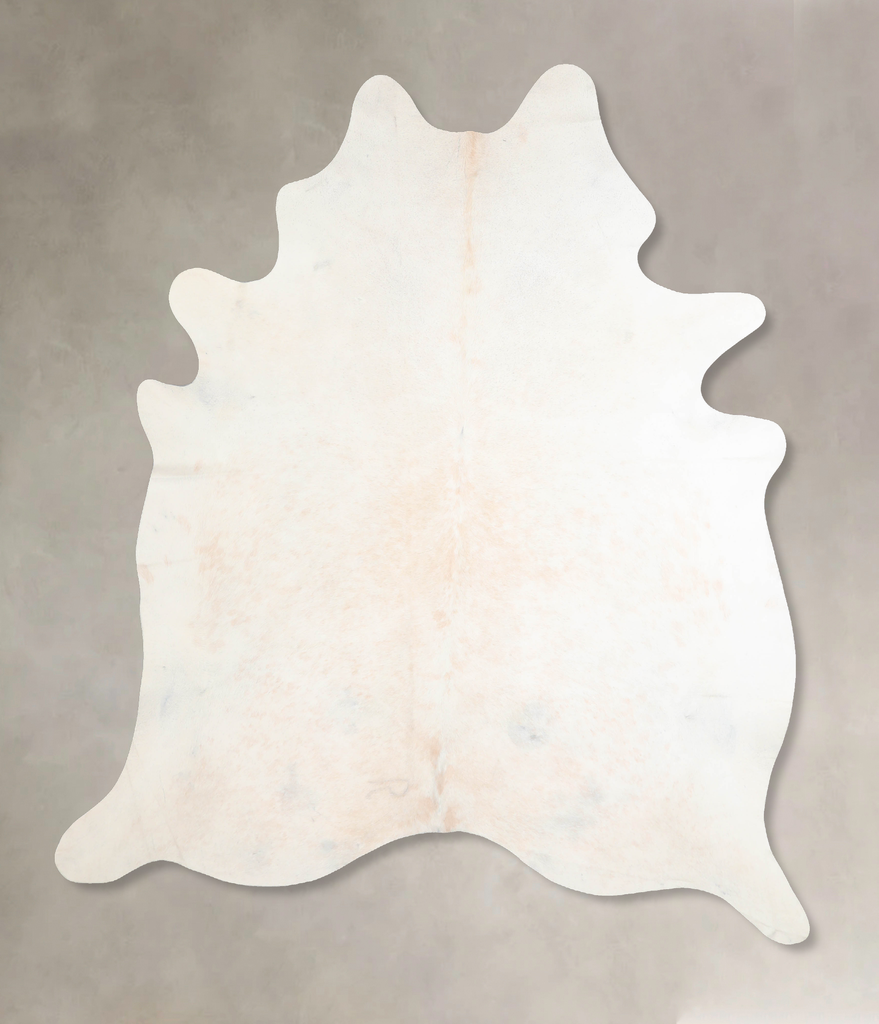Ivory with Beige X-Large Brazilian Cowhide Rug 7'9"H x 6'5"W #A31035 by Hudson Hides