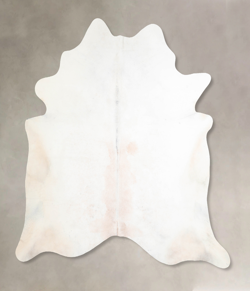 Ivory with Beige X-Large Brazilian Cowhide Rug 6'10"H x 6'11"W #A31048 by Hudson Hides