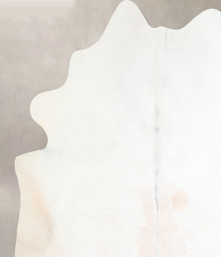 Ivory with Beige X-Large Brazilian Cowhide Rug 6'10"H x 6'11"W #A31048 by Hudson Hides