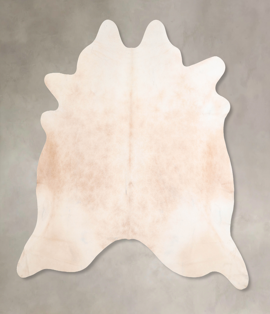Ivory with Beige XX-Large Brazilian Cowhide Rug 7'3"H x 7'2"W #A31067 by Hudson Hides