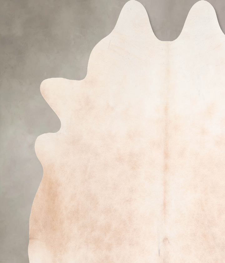 Ivory with Beige XX-Large Brazilian Cowhide Rug 7'3"H x 7'2"W #A31067 by Hudson Hides