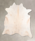 Ivory with Beige X-Large Brazilian Cowhide Rug 7'3"H x 6'7"W #A31074 by Hudson Hides
