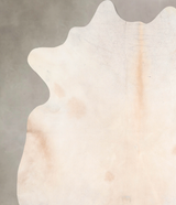 Ivory with Beige X-Large Brazilian Cowhide Rug 7'3"H x 6'7"W #A31074 by Hudson Hides