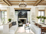 Ivory with Beige X-Large Brazilian Cowhide Rug 7'3"H x 6'7"W #A31074 by Hudson Hides