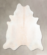 Ivory with Beige XX-Large Brazilian Cowhide Rug 7'6"H x 6'9"W #A31136 by Hudson Hides