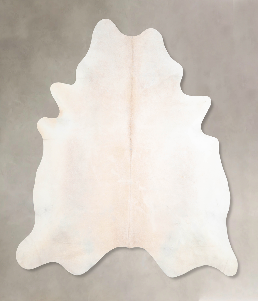 Ivory with Beige XX-Large Brazilian Cowhide Rug 7'6"H x 6'9"W #A31136 by Hudson Hides