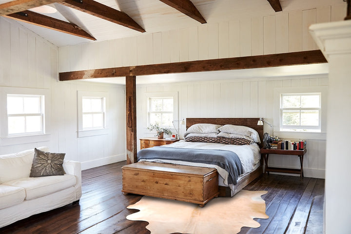 Beige XX-Large Brazilian Cowhide Rug 7'6"H x 6'10"W #A31177 by Hudson Hides