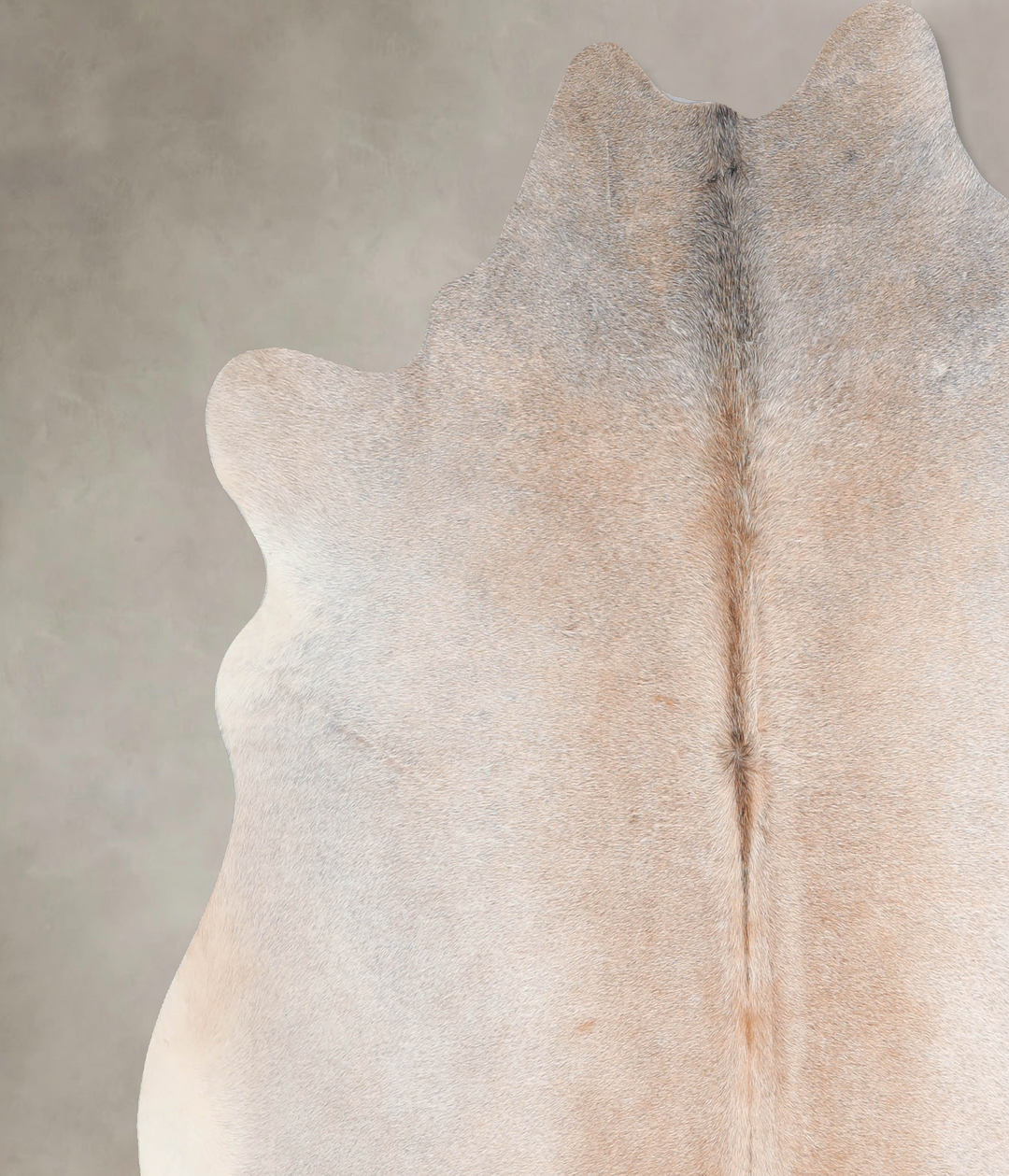 Grey with Beige X-Large Brazilian Cowhide Rug 6'7"H x 7'0"W #A31183 by