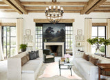 Ivory with Beige XX-Large Brazilian Cowhide Rug 7'10"H x 6'10"W #A31194 by Hudson Hides