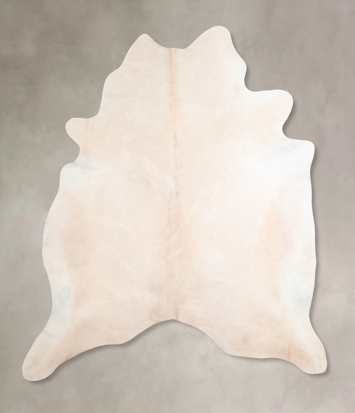 Ivory with Beige XX-Large Brazilian Cowhide Rug 7'6"H x 6'11"W #A31201 by Hudson Hides