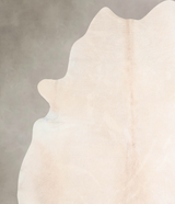 Ivory with Beige XX-Large Brazilian Cowhide Rug 7'6"H x 6'11"W #A31201 by Hudson Hides