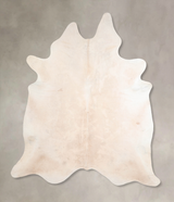 Ivory with Beige XX-Large Brazilian Cowhide Rug 8'1"H x 7'0"W #A31204 by Hudson Hides