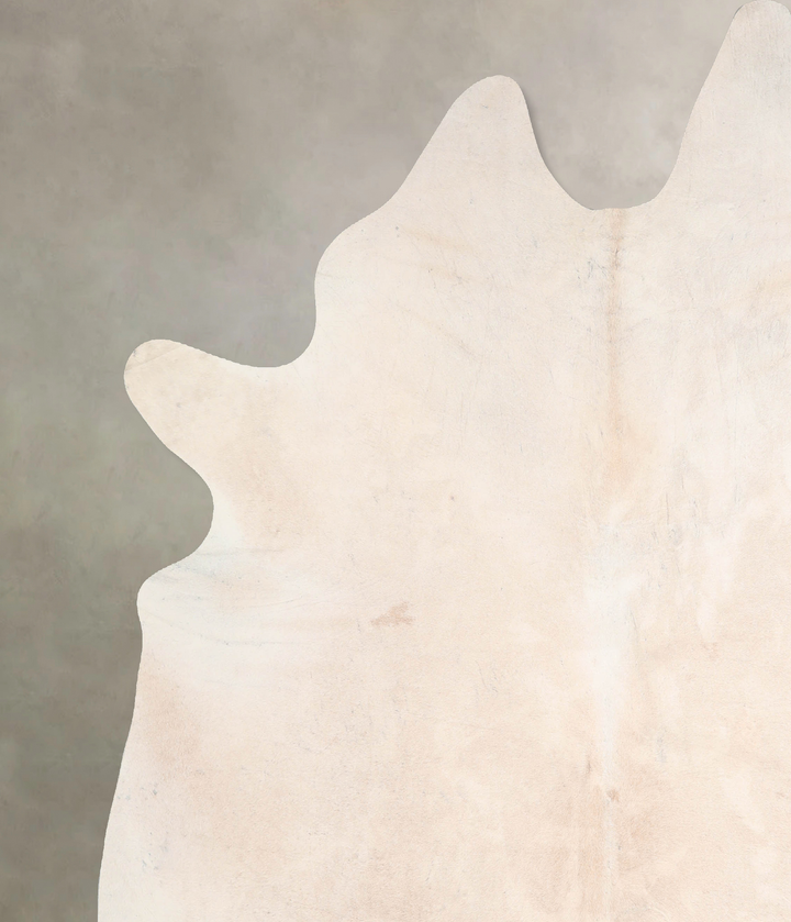 Ivory with Beige XX-Large Brazilian Cowhide Rug 8'1"H x 7'0"W #A31204 by Hudson Hides