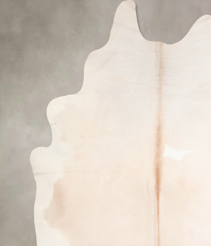 Ivory with Beige XX-Large Brazilian Cowhide Rug 8'7"H x 7'11"W #A31209 by Hudson Hides