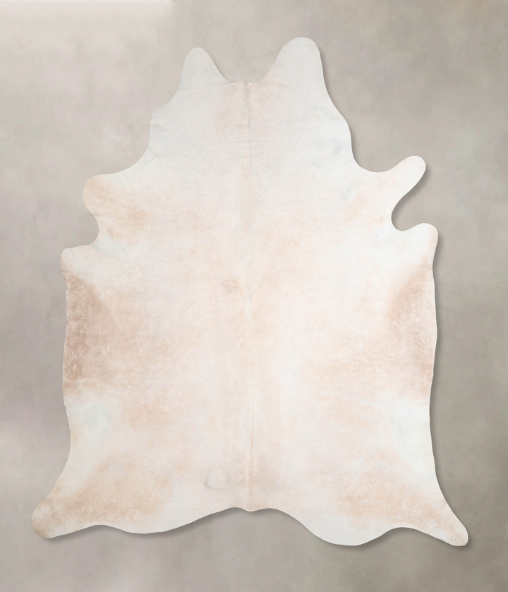 Ivory with Beige XX-Large Brazilian Cowhide Rug 8'1"H x 7'8"W #A31273 by Hudson Hides
