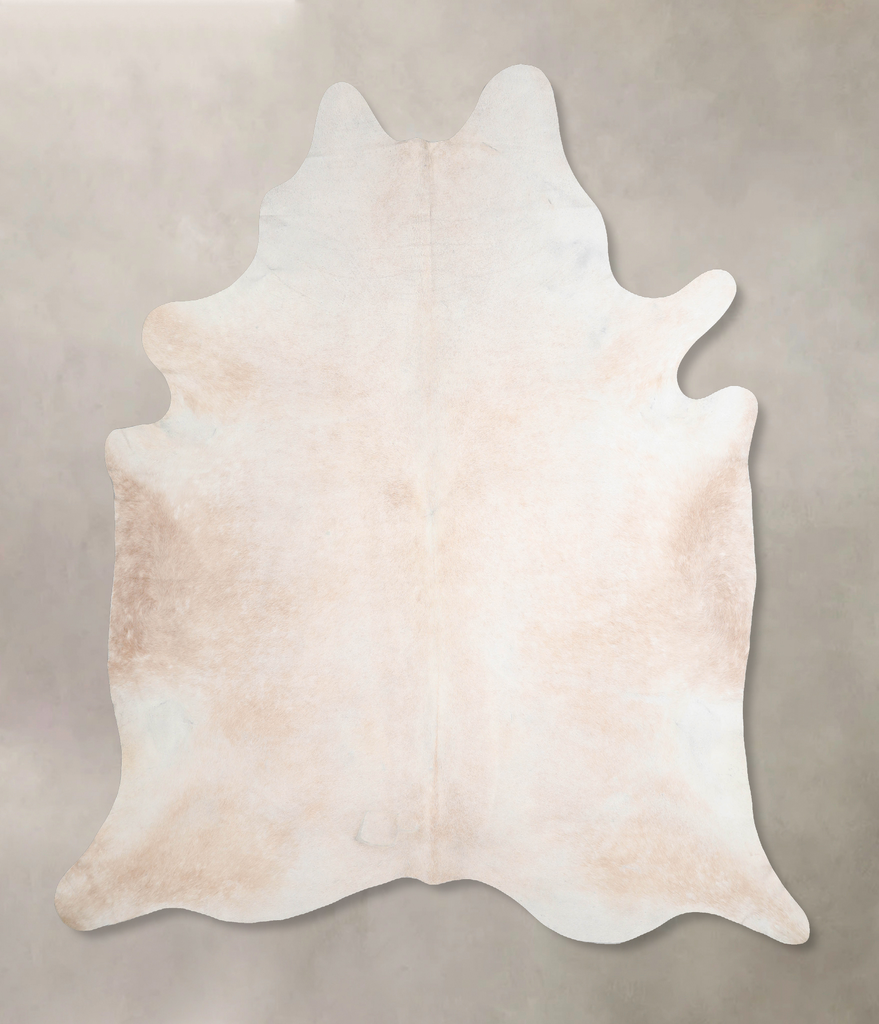 Ivory with Beige XX-Large Brazilian Cowhide Rug 8'1"H x 7'8"W #A31273 by Hudson Hides