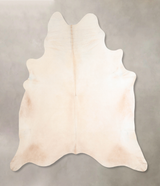 Ivory with Beige XX-Large Brazilian Cowhide Rug 7'10"H x 7'4"W #A31292 by Hudson Hides