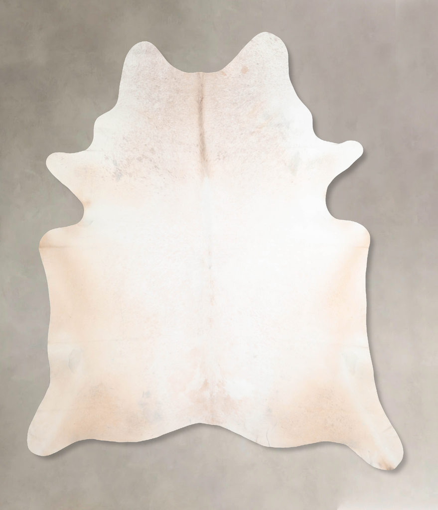 Ivory with Beige XX-Large Brazilian Cowhide Rug 7'7"H x 6'10"W #A31334 by Hudson Hides