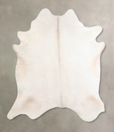 Ivory with Beige X-Large Brazilian Cowhide Rug 7'0"H x 6'7"W #A31356 by Hudson Hides