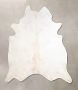 Ivory with Beige XX-Large Brazilian Cowhide Rug 7'10"H x 7'4"W #A31377 by Hudson Hides