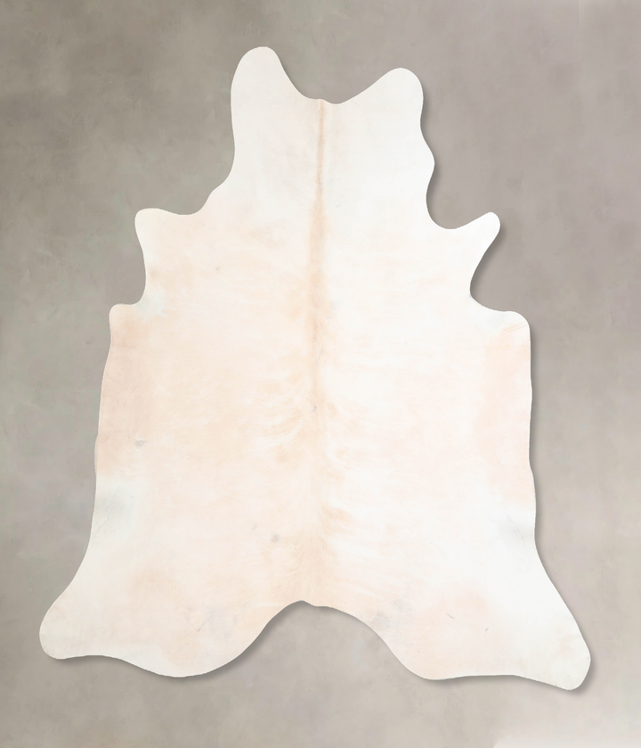 Ivory with Beige X-Large Brazilian Cowhide Rug 6'9"H x 6'6"W #A31397 by Hudson Hides
