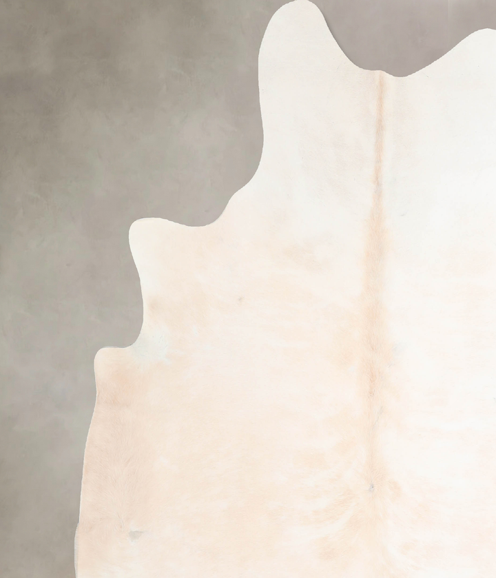 Ivory with Beige X-Large Brazilian Cowhide Rug 6'9"H x 6'6"W #A31397 by Hudson Hides