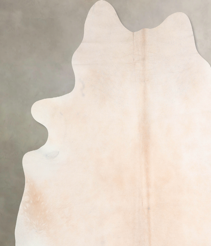 Ivory with Beige XX-Large Brazilian Cowhide Rug 7'9"H x 7'7"W #A31416 by Hudson Hides