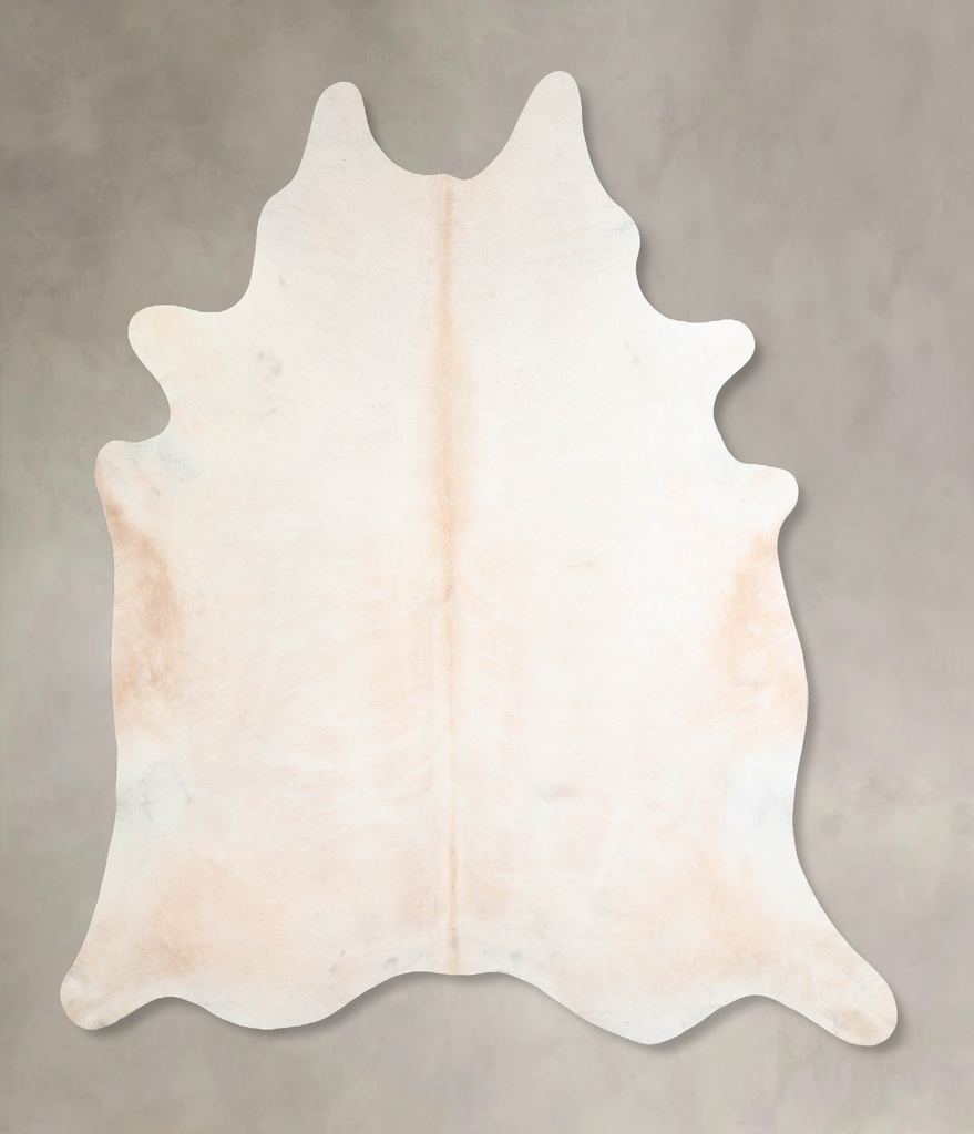 Ivory with Beige XX-Large Brazilian Cowhide Rug 7'6"H x 7'0"W #A31422 by Hudson Hides