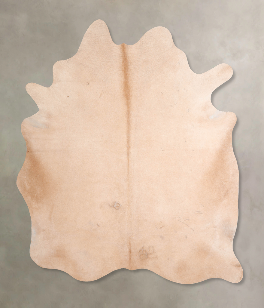 Beige X-Large Brazilian Cowhide Rug 7'1"H x 6'7"W #A31438 by Hudson Hides