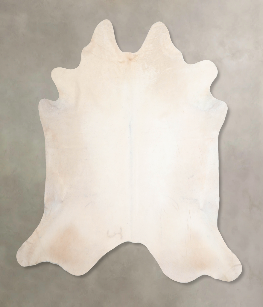 Ivory with Beige XX-Large Brazilian Cowhide Rug 7'0"H x 7'6"W #A31473 by Hudson Hides