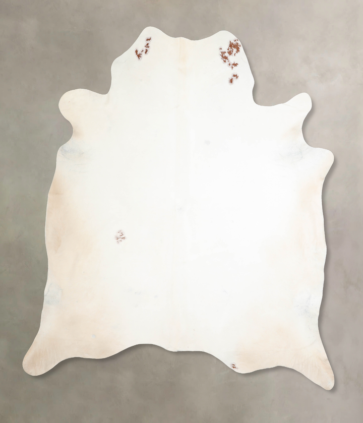 Ivory with Beige XX-Large Brazilian Cowhide Rug 8'4"H x 7'4"W #A31501 by Hudson Hides