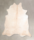 Ivory with Beige X-Large Brazilian Cowhide Rug 7'0"H x 7'1"W #A31506 by Hudson Hides