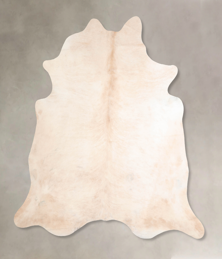 Ivory with Beige X-Large Brazilian Cowhide Rug 7'0"H x 7'1"W #A31506 by Hudson Hides