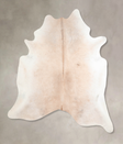 Ivory with Beige X-Large Brazilian Cowhide Rug 7'5"H x 6'5"W #A31551 by Hudson Hides