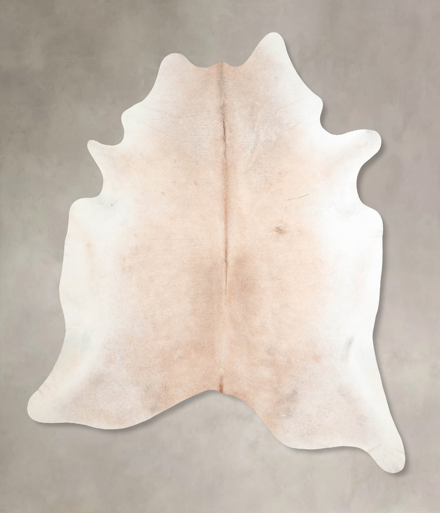 Ivory with Beige X-Large Brazilian Cowhide Rug 7'5"H x 6'5"W #A31551 by Hudson Hides