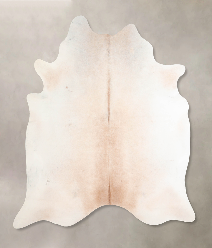 Ivory with Beige X-Large Brazilian Cowhide Rug 7'2"H x 6'3"W #A31565 by Hudson Hides