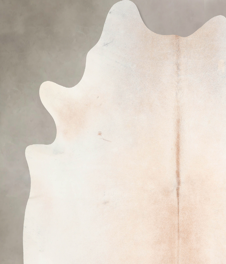 Ivory with Beige X-Large Brazilian Cowhide Rug 7'2"H x 6'3"W #A31565 by Hudson Hides