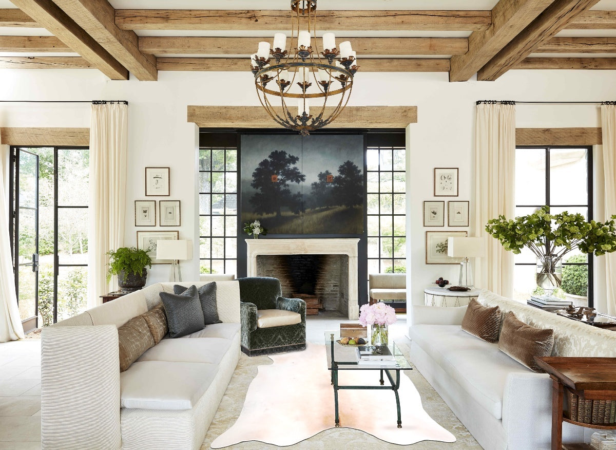 Ivory with Beige Cowhide Rug #A31565