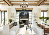 Ivory with Beige X-Large Brazilian Cowhide Rug 7'2"H x 6'3"W #A31565 by Hudson Hides