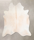 Ivory with Beige XX-Large Brazilian Cowhide Rug 7'6"H x 7'7"W #A31566 by Hudson Hides
