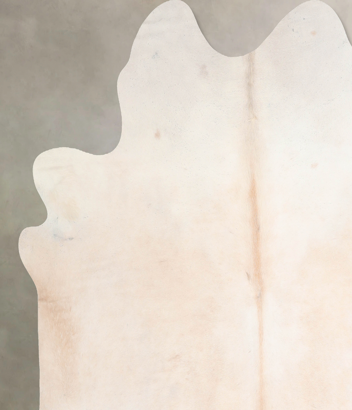 Ivory with Beige XX-Large Brazilian Cowhide Rug 7'6"H x 7'7"W #A31566 by Hudson Hides
