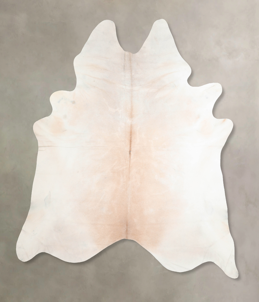 Ivory with Beige XX-Large Brazilian Cowhide Rug 8'0"H x 6'10"W #A31578 by Hudson Hides