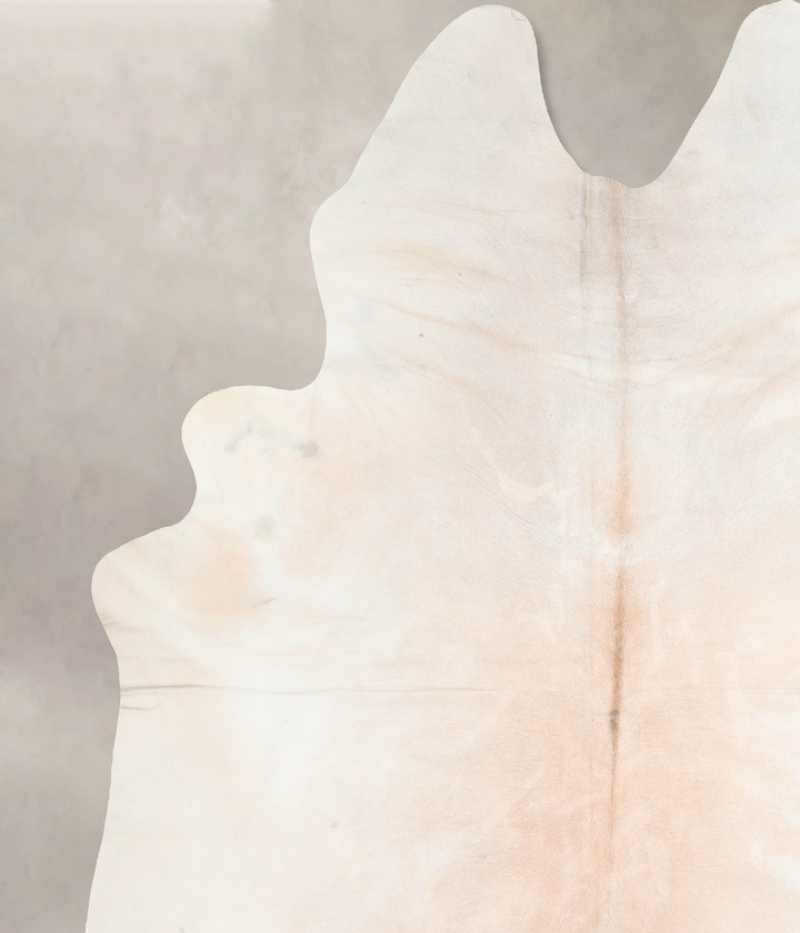 Ivory with Beige XX-Large Brazilian Cowhide Rug 8'0"H x 6'10"W #A31578 by Hudson Hides