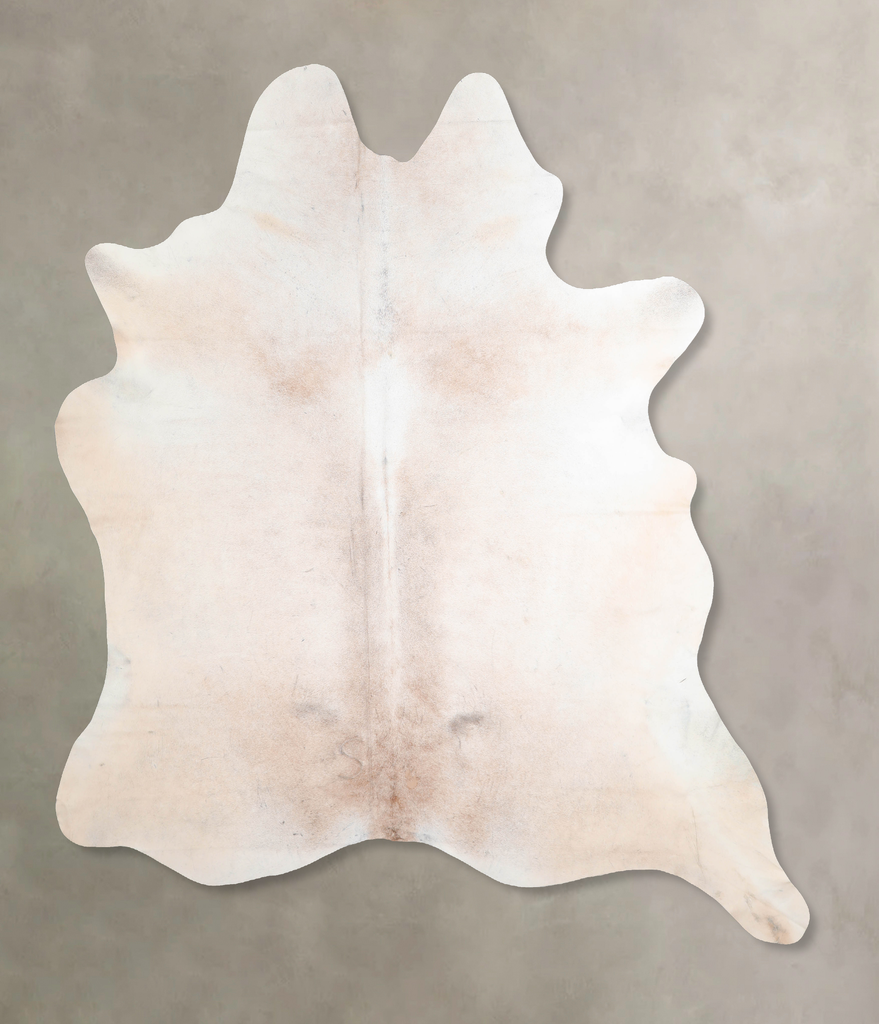 Ivory with Beige XX-Large Brazilian Cowhide Rug 8'4"H x 7'4"W #A31582 by Hudson Hides