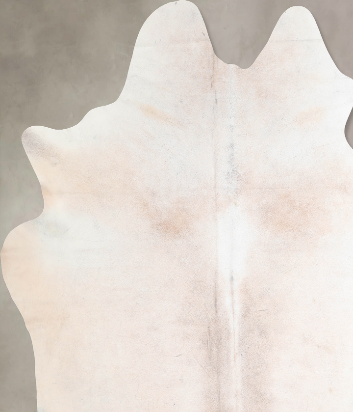 Ivory with Beige XX-Large Brazilian Cowhide Rug 8'4"H x 7'4"W #A31582 by Hudson Hides