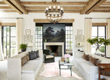 Ivory with Beige XX-Large Brazilian Cowhide Rug 8'4"H x 7'4"W #A31582 by Hudson Hides