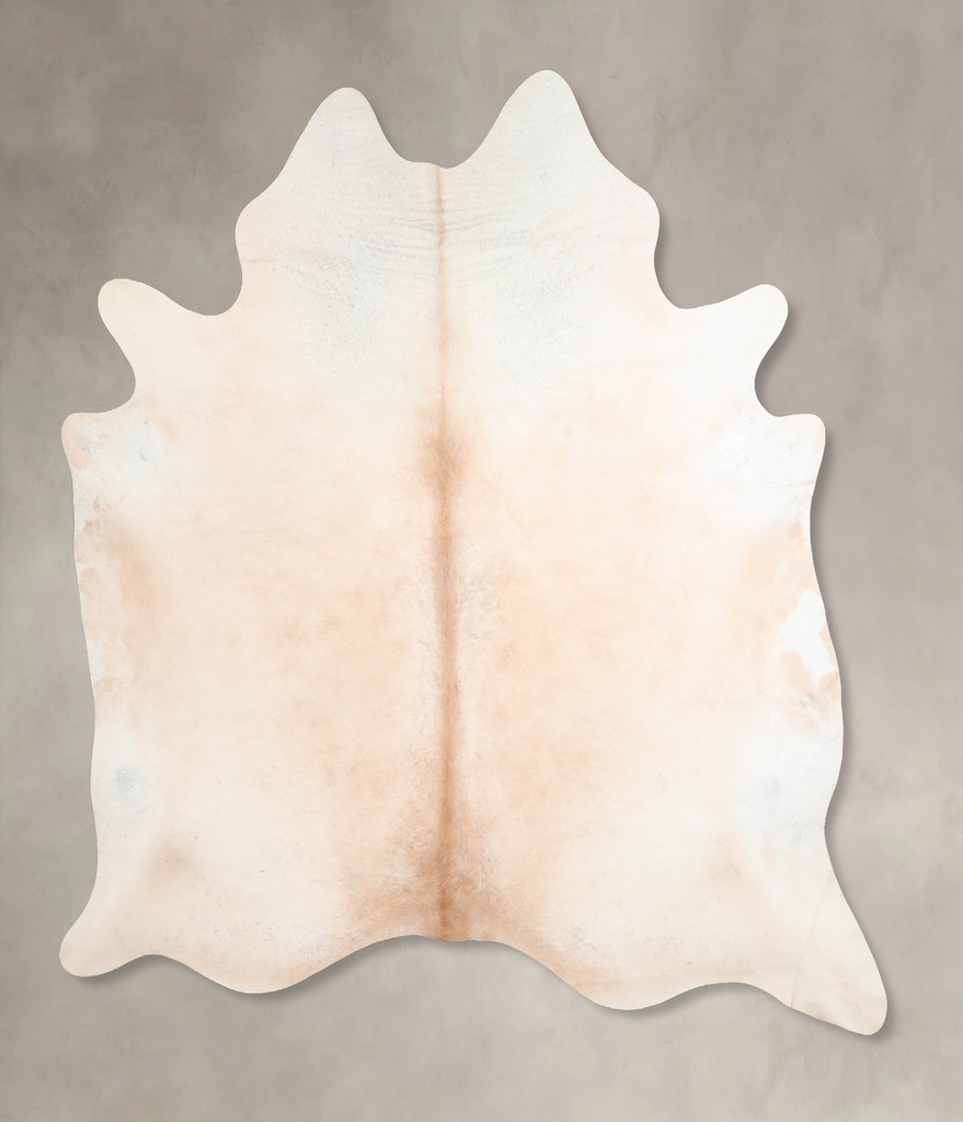 Ivory with Beige XX-Large Brazilian Cowhide Rug 7'6"H x 7'0"W #A31602 by Hudson Hides