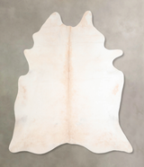 Ivory with Beige X-Large Brazilian Cowhide Rug 7'5"H x 6'8"W #A31617 by Hudson Hides