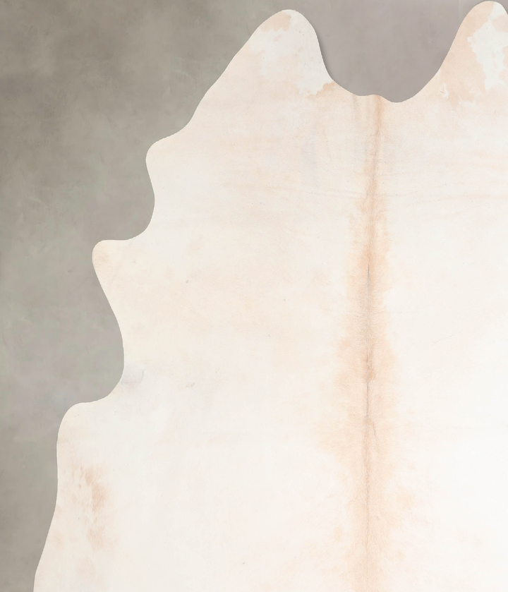 Ivory with Beige X-Large Brazilian Cowhide Rug 7'5"H x 6'8"W #A31617 by Hudson Hides