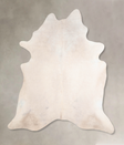 Ivory with Beige X-Large Brazilian Cowhide Rug 7'5"H x 6'7"W #A31622 by Hudson Hides